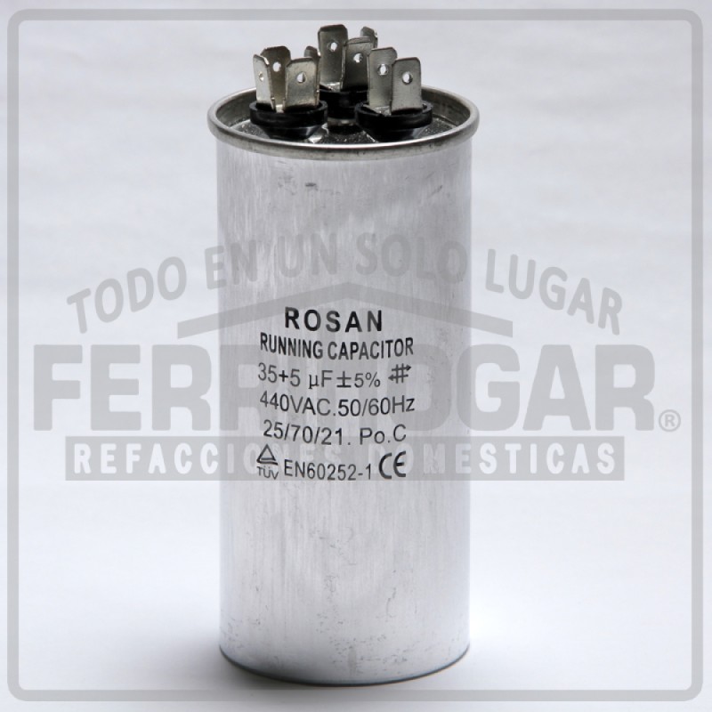 CAPACITOR DUAL AIRE ACONDICIONADO 35 Y 5 MFD 440V REDONDO