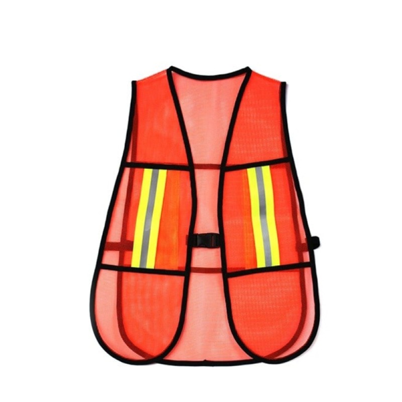 CHALECO MALLA NARANJA FLOURECENTE CON REFLEJANTE